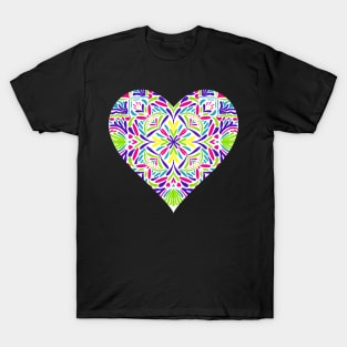 Coral Mandala Heart T-Shirt